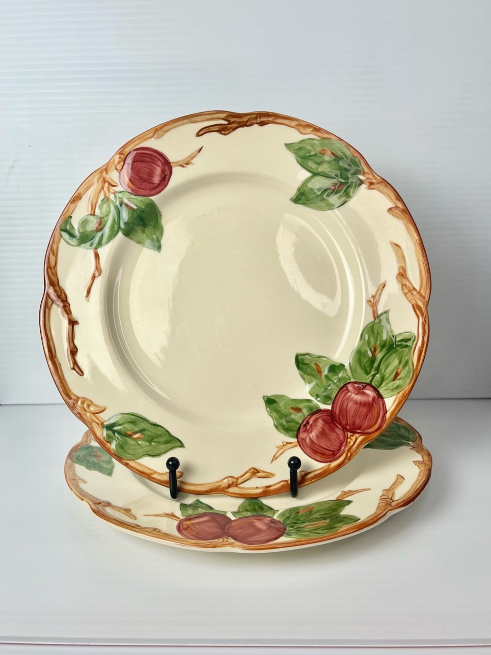 Franciscan Apple Dinner Plates Set of 2  Vintage CA Pottery • Hand Decorated